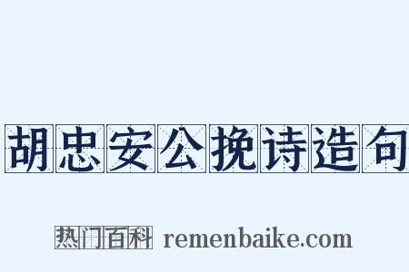 胡忠安公挽诗造句是什么意思的图片